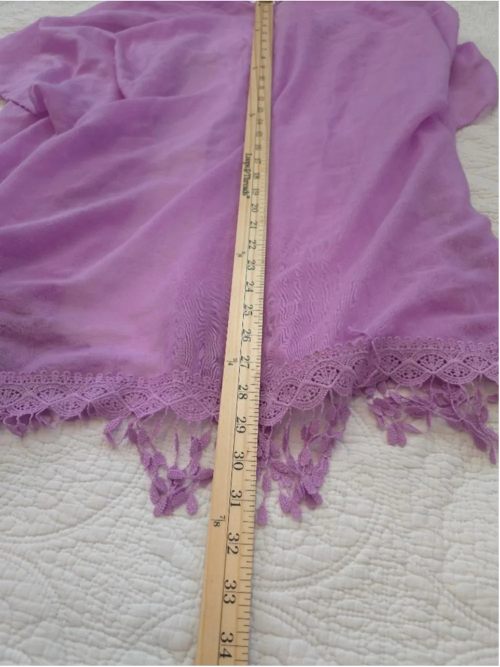 Women's CASLON Lilac Purple Fringe Sheer Lightweight One Size Kimono Beach Wrap